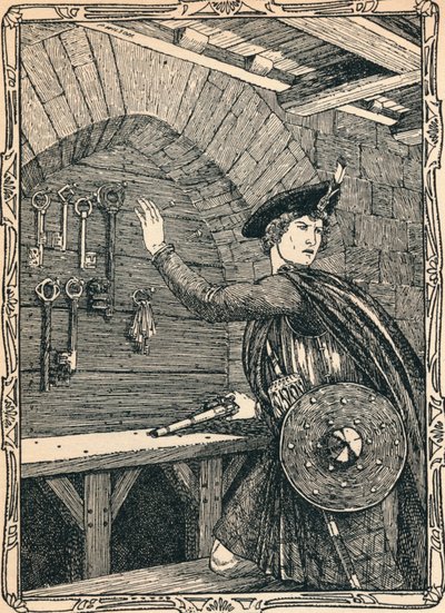 El joven Douglas roba las llaves del Castillo de Loch Leven, 1902 de Patten Wilson