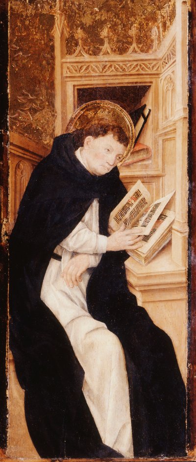 Un monje agustino leyendo un antifonario de Pau Vergos