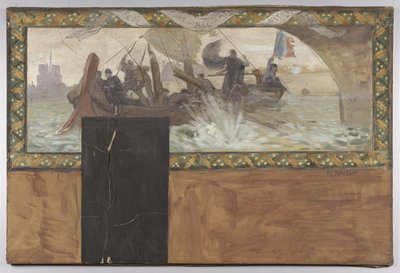 Boceto para el gabinete del prefecto del Hôtel de Ville de París: Fluctuat Nec Mergitur de Paul Emile Mangeant