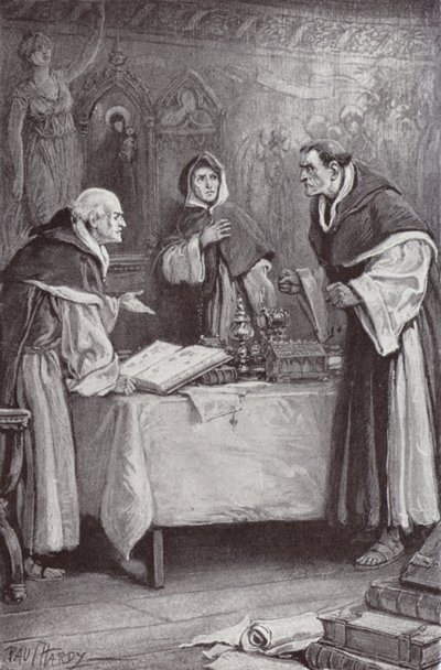 Ilustración para El claustro y el hogar por Charles Reade (litografía) de Paul (after) Hardy