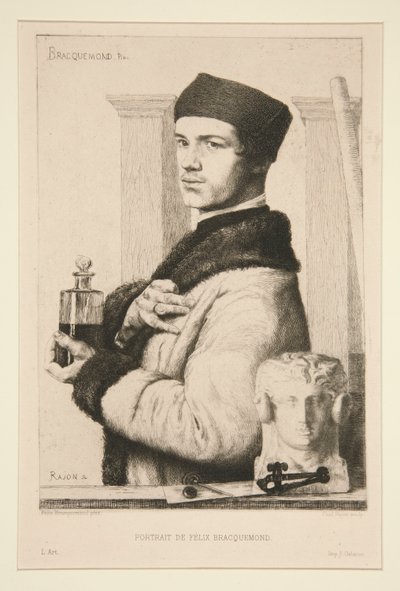 Retrato de Félix Bracquemond de Paul Adolphe Rajon