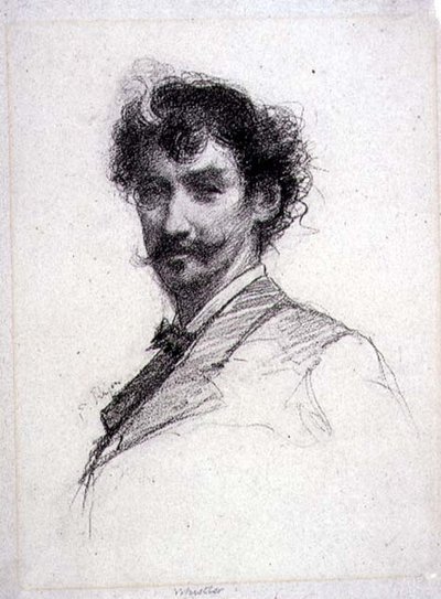 Retrato de James Abbott McNeill Whistler (1834-1903) (fotograbado) de Paul Adolphe Rajon