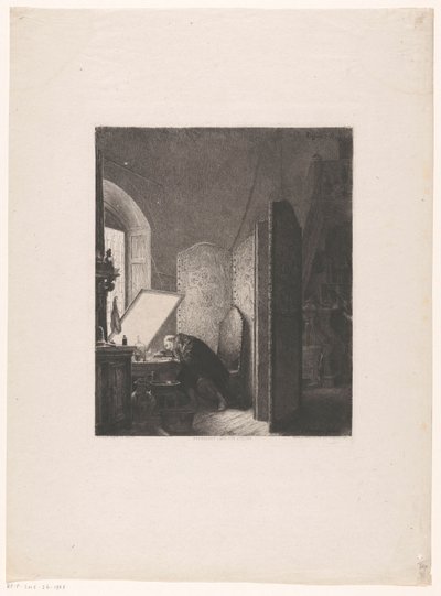 Rembrandt grabando en su estudio
Rembrandt en su estudio de Paul Adolphe Rajon