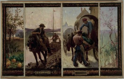 Boceto para el ayuntamiento de Saint-Maur-des-Fossés: Halage - Jardinería de Paul Albert Baudouin