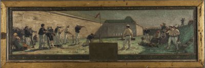 Boceto para el ayuntamiento de Arcueil-Cachan: Le Tir, en 1888 (óleo sobre lienzo) de Paul Albert Baudouin