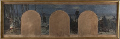 Boceto para el gabinete del Prefecto del Hôtel de Ville: Defensa exterior durante el sitio de París en 1870 de Paul Albert Baudouin