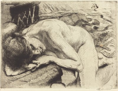 Modelo Dormido en el Suelo Le modèle endormi à terre, 1885 de Paul Albert Besnard