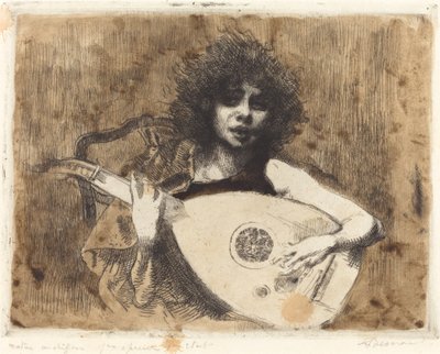 La Tañedora de laúd, 1922 de Paul Albert Besnard