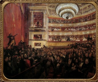 El estreno de Hernani por Victor Hugo en la Comédie Française el 25/02/1830 de Paul Albert Besnard