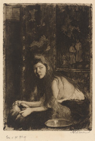Mujer con un jarrón La femme au vase, 1894 de Paul Albert Besnard