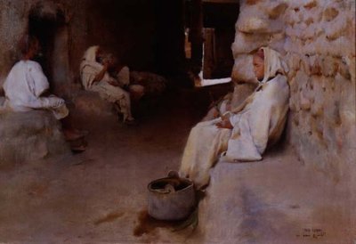 Árabes descansando en un callejón de Paul Alexander Alfred Leroy