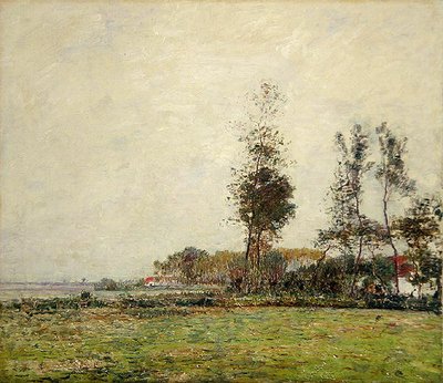 Holanda, paisaje con árboles y casas de Paul Baum