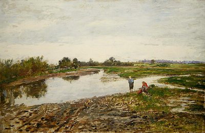Paisaje con tres figuras de Paul Baum