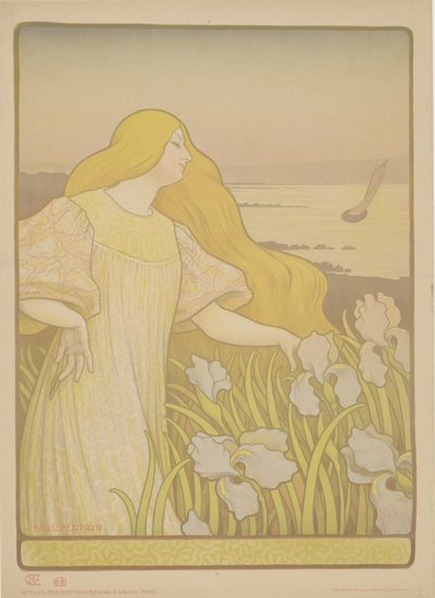 Iris
Chica entre lirios de Paul Berthon