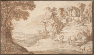 Paisaje clásico con una fuente de Paul Bril