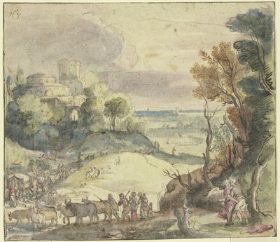 Jacob luchando con el ángel de Paul Bril