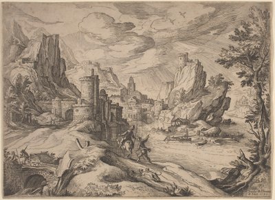 Paisaje fluvial con viajeros de Paul Bril