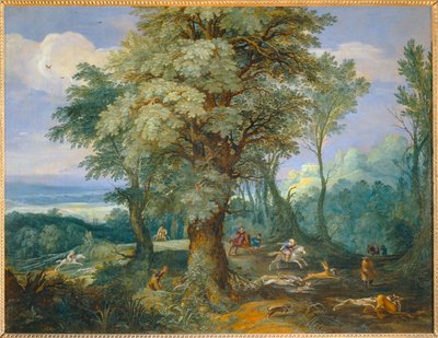 La chasse au daim - La caza del ciervo ... de Paul Brill or Bril