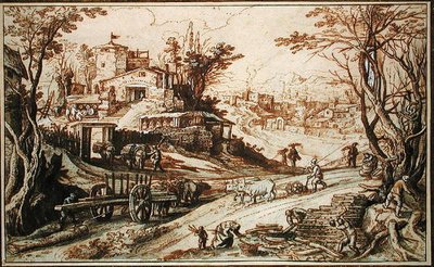 Paisaje rural de Paul Brill or Bril