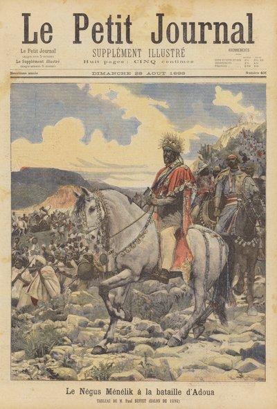 El Negus Menelik en la batalla de Adwa de Paul Buffet