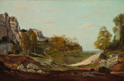 Paisaje en Saint-André, cerca de Marsella, c.1865 (óleo sobre tabla de madera) de Paul Camille Guigou