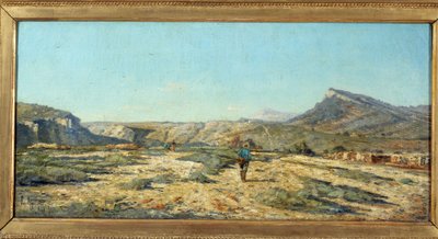 Las colinas de Allauch Un caminante en un paisaje de Provenza de Paul Camille Guigou