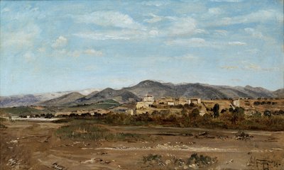 Pueblo de Lauris, en Vaucluse a orillas del río Durance, 1868 de Paul Camille Guigou