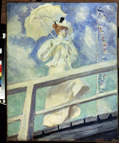 Mujer de blanco. Pintura de Paul Cesar Helleu (1859-1927). Óleo sobre lienzo Impresionismo. Tamaño: 82x66cm. Museo Pushkin, Moscú de Paul Cesar Helleu