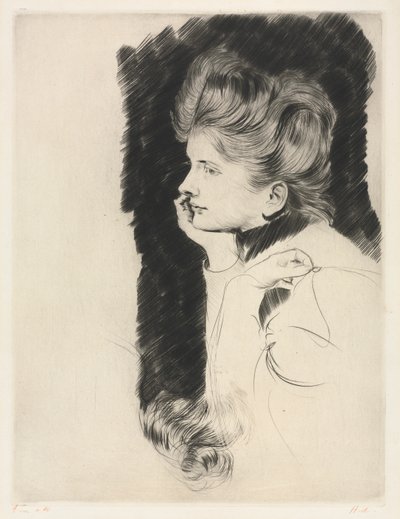Cabeza de una mujer de Paul Cesar Helleu