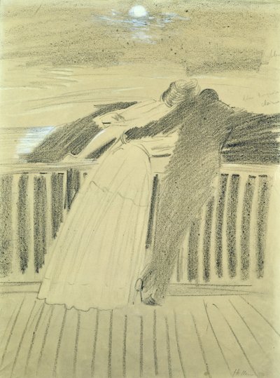 Jeanne Hugo y Jean Charcot en Hauteville House, Guernsey de Paul Cesar Helleu