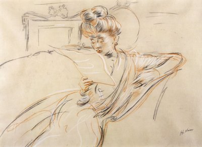 Madame Helleu leyendo de Paul Cesar Helleu