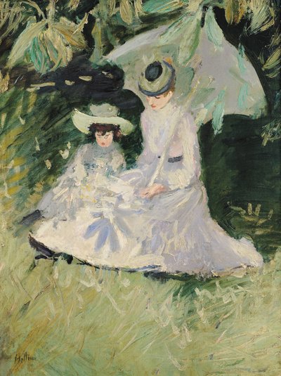 Madame Helleu y su Hija en el Chateau de Boudran de Paul Cesar Helleu