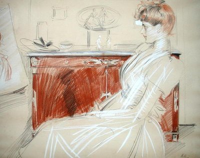 Madame Helleu en su Salón, c.1900 de Paul Cesar Helleu