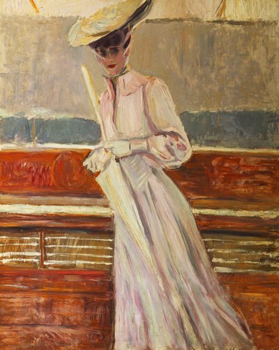 Madame Helleu en el yate Etoile, c.1902 de Paul Cesar Helleu