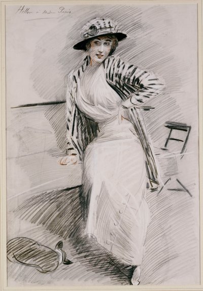 Madame Paris sentada en un banco de Paul Cesar Helleu