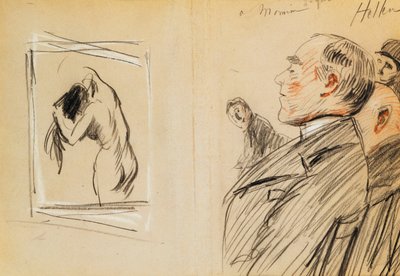 Monsieur Fiquet admirando un pastel de Degas de Paul Cesar Helleu