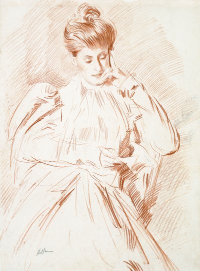 Retrato de Madame Helleu leyendo de Paul Cesar Helleu