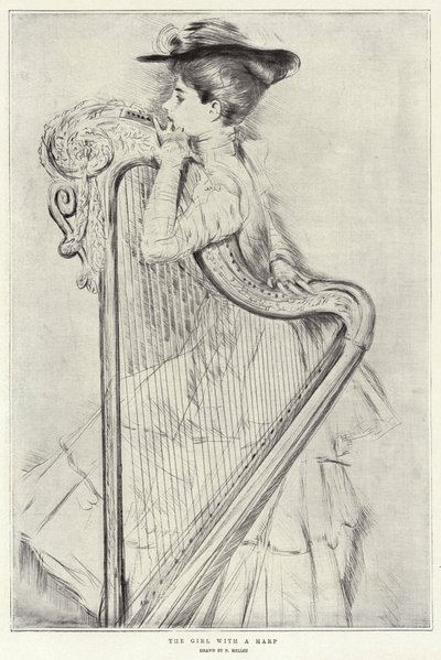 La niña con un arpa de Paul Cesar Helleu
