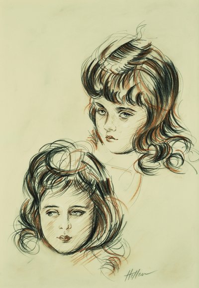 Dos Estudios de Ellen, la Hija del Artista de Paul Cesar Helleu