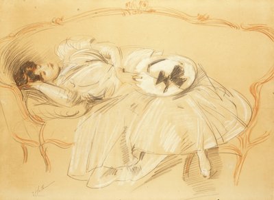 Mujer Joven en el Sofá de Paul Cesar Helleu