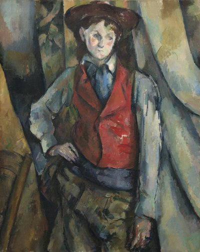 Niño con Chaleco Rojo de Paul Cézanne