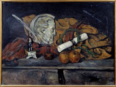 Accesorios de Cézanne. Naturaleza muerta con medallón por Philippe Solari París, museo de Orsay de Paul Cézanne