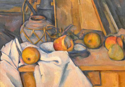 Frutas y tarro de jengibre de Paul Cézanne