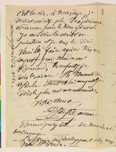 Carta manuscrita de Paul Cézanne