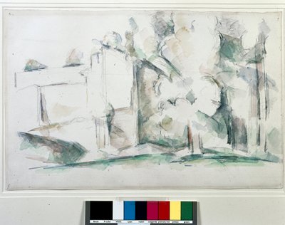 Casa entre los árboles. Pintura de Paul Cézanne de Paul Cézanne