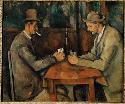 Los jugadores de cartas ... (óleo sobre lienzo) de Paul Cézanne