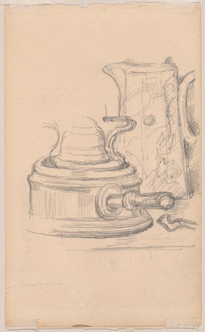 Jarra de leche y estufa de alcohol de Paul Cézanne