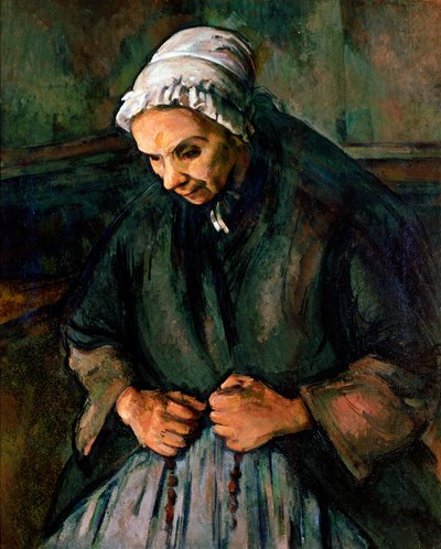 Anciana con el rosario. Pintura de Paul Cézanne (1839-1906) 1896. Londres, National Gallery de Paul Cézanne
