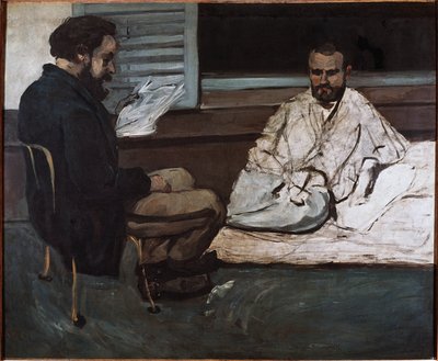 Paul Alexis leyendo un manuscrito a Emile Zola de Paul Cézanne