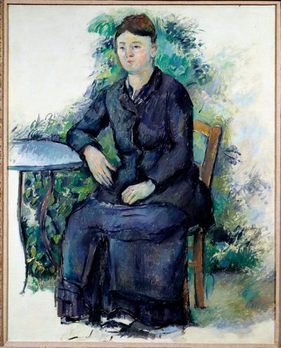 Retrato de Madame Cezanne en un jardín de Paul Cézanne